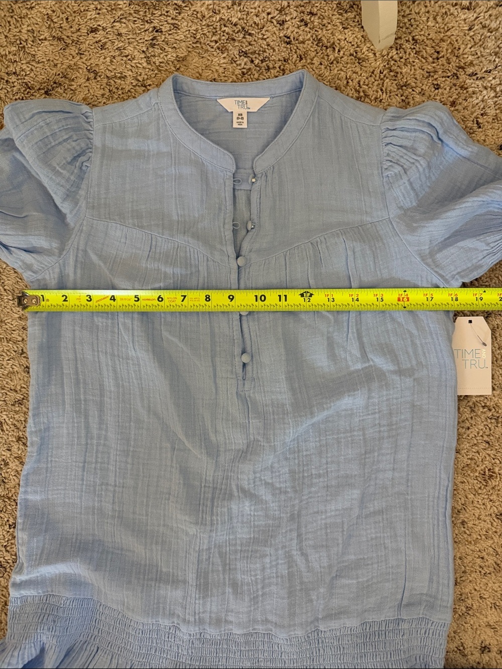 Time and Tru Denim Blue Low Waist Cotton Gauze Feel Summer Dress Size XS 0 2 - Picture 7 of 11